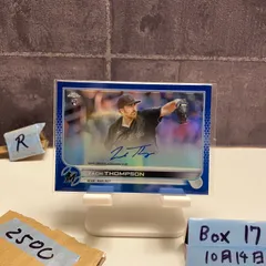 2021 Topps Chrome Zach Thompson 037/150 直筆サインカード Miami Marlins Blue Refractor RC ルーキー Rookie カード