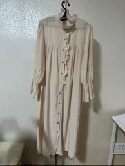 フリルワンピース ロング丈ワンピース 長袖ワンピース