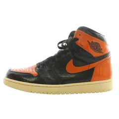 ナイキ NIKE エアジョーダン1 ハイ シャッタード バックボード3.0 Air Jordan 1 High Shattered Backboard 3.0 スニーカー エナメル ハイカット US9.5 27.5cm 黒 オレンジ 555088-028