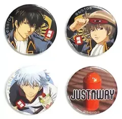 【中古】バッジ・ピンズ(キャラクター) 銀時＆土方＆沖田＆ジャスタウェイ 缶バッチセット(4個組) 「銀魂」
