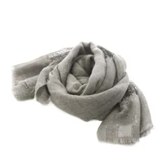 【中古】ファリエロサルティ Faliero Sarti ストール フリンジ ウール シルク混 絹 グレー レース /AN11 レディース ファリエロサルティ Faliero Sarti ストール フリンジ ウール シルク混