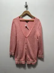 S トミーヒルフィガー ピンク Vネック ニット カーディガン