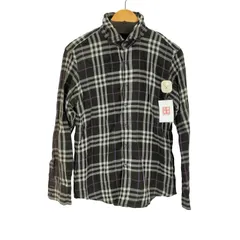 バーバリーブラックレーベル BURBERRY BLACK LABEL ホースロゴ刺繍 L/Sチェックシャツ メンズ JPN：2 