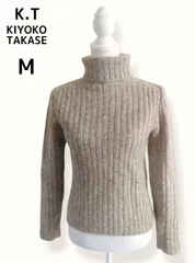 K.T キヨコタカセ タートルネック リブニットセーター モヘヤ混 M