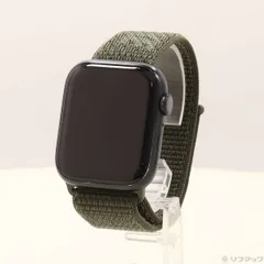 〔中古品〕 Apple Watch Series 7 GPS 45mm ミッドナイトアルミニウムケース カーゴカーキNikeスポーツループ【198】