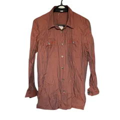 ZM1661 Leilian レリアン　長袖シャツ サイズ9 ブラウス オレンジブラウン 茶色 トップス レディース