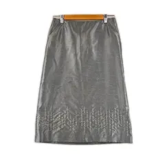 DES PRES デプレ 刺繍 オールシーズン スカート ポリエステル グレー レディース 2【古着】【中古】【送料無料】