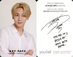 【中古】コレクションカード(男性) SHINee/キー(KEY)/裏面印刷サイン入り/「KEY × YOULIEF」KEY：FACE クレンジングセット SMTOWN ＆STORE購入特典フォトカード