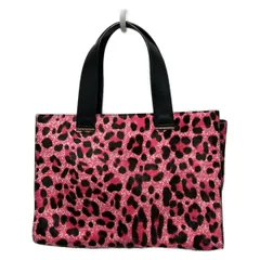 GIORGIOARMANI(ジョルジオアルマーニ) ハンドバッグ - ピンク×黒 豹柄 レザー