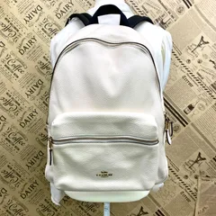 コーチ リュック バックパック 革 白 旅行 ビジネス FZ47