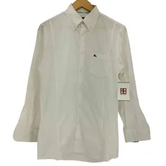 バーバリーブラックレーベル BURBERRY BLACK LABEL シャドーストライプ 袖裏ノバチェック ワンポイントロゴ刺繍 ボタンダウンシャツ メンズ  39