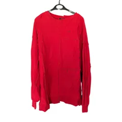 ZM1671 ジーナシス JEANASIS   トップス レディースF   スウエット  ダメージ加工  赤 レッド 洗える ニット 長袖 トレーナー