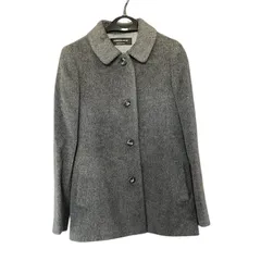 ZM1671 LAPINE BLANCHE ラピーヌブランシュ ショートコート ジャケット グレー ショールカラー 日本製 レディース 38 ショート丈 起毛素材