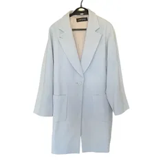 ZM1671 LAPINE BLANCHE ラピーヌブランシュ ショートコート ジャケット ライトブルー 水色  日本製 レディース 38 ミディアム丈 起毛素材 アンゴラ