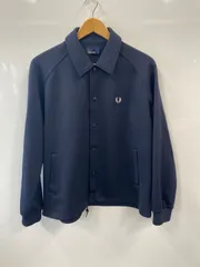 ピC26⚫︎FRED PERRY⚫︎フレッドペリー⚫︎コーチジャケット⚫︎スナップボタン⚫︎sizeS⚫︎ネイビーブラウン
