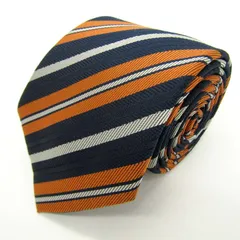 シンプルフレーズクラバット ブランド ネクタイ ストライプ柄 PO メンズ ネイビー SIMPLE PHRASE CRAVAT 【中古】