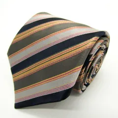 エスティーデュポン ブランド ネクタイ ストライプ柄 シルク PO メンズ グレー S.T. Dupont 【中古】