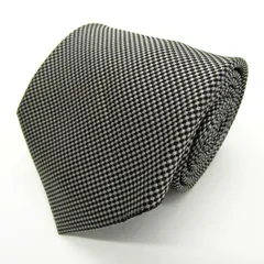 コムサデモードメン ブランド ネクタイ チェック柄 格子柄 シルク 日本製 PO メンズ ブラック COMME CA DU MODE 【中古】