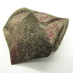 コムサデモードメン ブランド ネクタイ 総柄 パネル柄 シルク 日本製 PO メンズ カーキ COMME CA DU MODE 【中古】