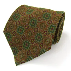 ピエールカルダン ブランド ネクタイ 総柄 小紋柄 幾何学模様 シルク フランス製 PO メンズ ブラウン Pierre Cardin 【中古】