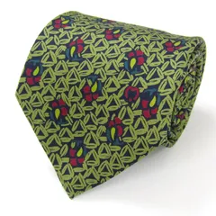 ミラショーン ブランド ネクタイ ロゴ ペイズリー 総柄 小紋柄 シルク イタリア製 PO メンズ ネイビー mila schon 【中古】