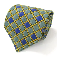 ジャンニ・ヴェルサーチ ブランド ネクタイ チェック柄 格子柄 シルク イタリア製 PO メンズ グレー Gianni Versace 【中古】