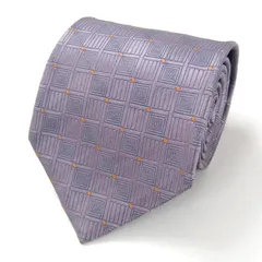 エルメネジルドゼニア ブランド ネクタイ チェック柄 ドット 格子柄 シルク PO メンズ パープル Ermenegildo Zegna 【中古】