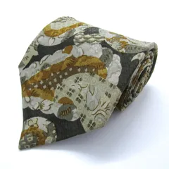 エルメネジルドゼニア ブランド ネクタイ 総柄 ペイズリー 幾何学模様 シルク PO メンズ グレー Ermenegildo Zegna 【中古】