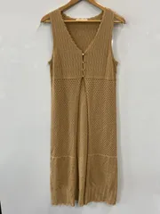 ピ255⚫︎SENCE OF PLACE⚫︎センスオブプレイス⚫︎レディース⚫︎ロング⚫︎ジレ⚫︎ニット⚫︎ノースリーブ⚫︎sizeF⚫︎ベージュ