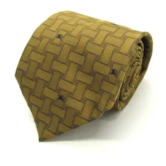 バーバリーロンドン ブランド ネクタイ ホースマーク チェック柄 小紋柄 格子柄 シルク PO メンズ ブラウン BURBERRY LONDON 【中古】