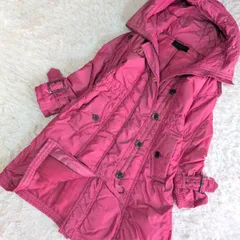 希少✨ BURBERRY BLACK LABEL バーバリーブラックレーベル ダッフルダウンコート フード フーディ ピンク ロング 38