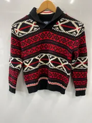 ピA139⚫︎Ralph Lauren⚫︎ラルフローレン⚫︎ニット⚫︎セーター⚫︎長袖⚫︎キッズ⚫︎130cm⚫︎size130⚫︎赤x黒x白