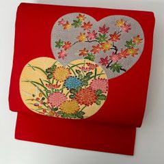 塩瀬の九寸名古屋帯 梅柄 手描き - メルカリ