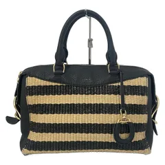 RalphLauren(ラルフローレン) ハンドバッグ - 黒×ベージュ レザー