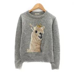 クローラ crolla ニット カットソー 長袖 スパンコール グレー /YK17