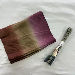 【美品】帯揚げ 帯締め セット 紫　濃い紫　深緑　グラデーション　 正装用 着物 女性 婦人 レディース 和装小物 和装 着物 留袖 訪問着 振袖　kimono #きもの猫田 T402