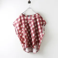 マーブルシュッド marble SUD ギンガムパンダ ノースリーブユルットブラウス ｜ピンク トップス シャツ【2400014694048】のサムネイル