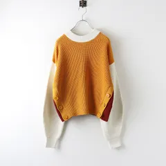 JPタグ レディース ヒューゴボス HUGO BOSS ブロック配色 コットンシルク ニットプルオーバー XS オレンジ×アカチャ┃【2400014714432】のサムネイル