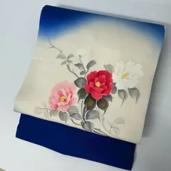 名古屋帯 正絹 塩瀬 美しい染めの花 九寸 MA-1891