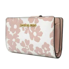 【新品】マイケルコース 35S5GTVF6Y POWDER BLUSH (ライトピンク系) 財布 二つ折り財布 MICHAEL KORS JET SET TRAVEL フローラル ミディアム ウォレット アウトレット レディース
