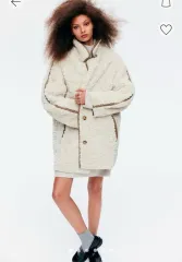 H&M エイチ・アンド・エム フラッフィーコート アイボリー Mサイズ