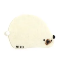 ジーティーエス GTS コースター フェルトコースター シロクマ B10810 単品 1枚 動物 アニマル 熊 ホワイト系 新品 未使用