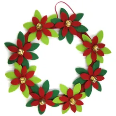 GTS フラワーリース グリーン GTS783 クリスマス ポインセチア 飾り オーナメント リビング 寝室 クリスマスデコレーション 新品 未使用