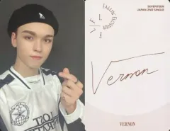 【中古】コレクションカード(男性) SEVENTEEN/VERNON(バーノン)/裏面赤・印刷サイン入り/CD「JAPAN 2ND SINGLE『舞い落ちる花びら(Fallin’ Flower)』(初回限定盤A)」封入特典フォトカードA
