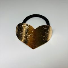 ヘアゴム　ハート　ゴールド