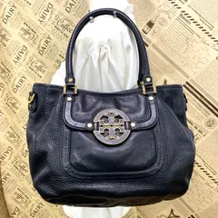 トリーバーチ ハンド ショルダーバッグ 革 黒 ビジネス FY341