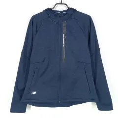 New Balance レディース 裏地起毛 ミニロゴ ジップアップフーディー ネイビー (HU27112)