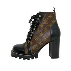 LOUIS VUITTON(ルイヴィトン) ショートブーツ 38 レディース - ダークブラウン×黒
