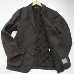 【美品】Eddie Bauer × Thermore　ハンティングジャケット ツイード テーラードジャケット　Мサイズ　ブラウン　キルティング　中綿　センターベスト　3ボタン　ボックスプリーツ　チンストラップ