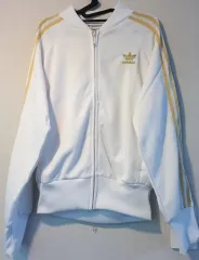 アディダス ホワイトゴールド 白金 トラックジャージ ジャージ ジップアップジャージ 90/S